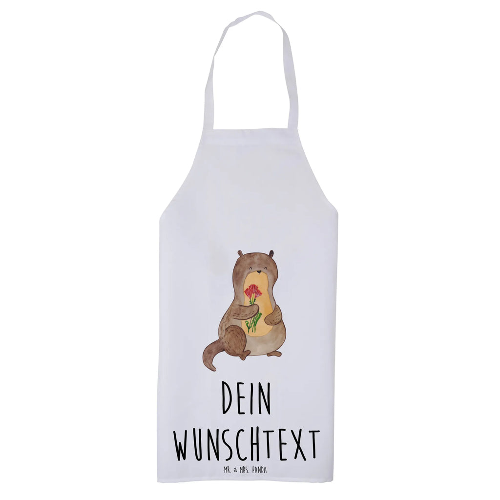 Personalized Cooking Apron otter Bunch of flowers otter, marten, sea otter, European otter, water mammal, aquatic animal, baby otter, predator, water, otter gifts, animal lover, gift ideas for animal lovers, animal, mammal, water animal, gifts for people in love, Otter Sea Otter Lake Otter