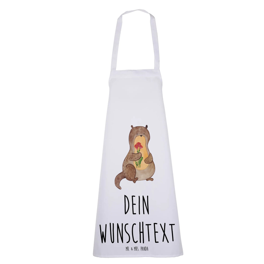 Personalized Cooking Apron otter Bunch of flowers otter, marten, sea otter, European otter, water mammal, aquatic animal, baby otter, predator, water, otter gifts, animal lover, gift ideas for animal lovers, animal, mammal, water animal, gifts for people in love, Otter Sea Otter Lake Otter