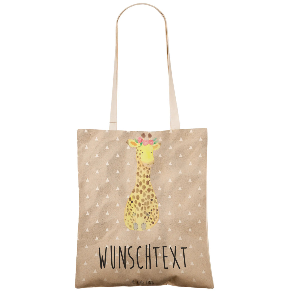 Personalizowana torba na zakupy żyrafa Wieniec kwiatów Afryka, dzikie zwierzęta