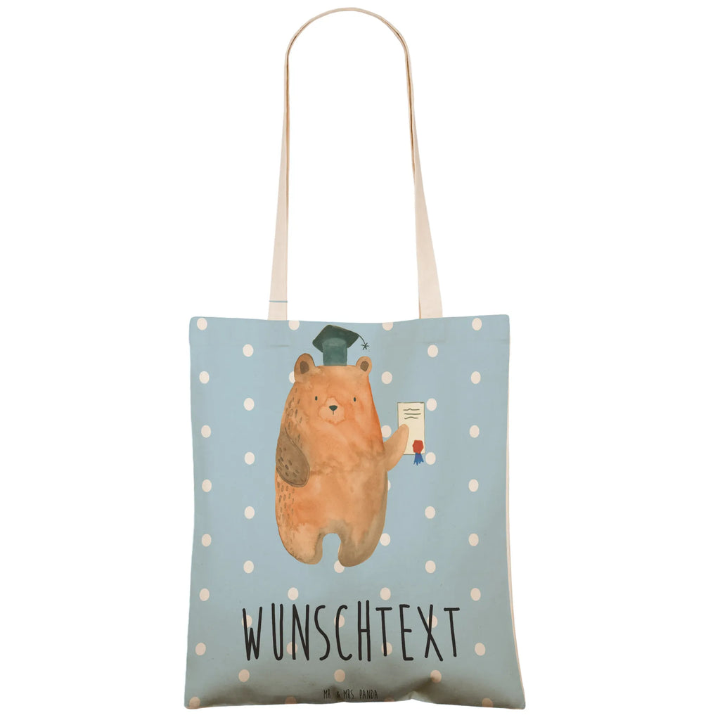 Personalized Shopping Bag bear Test bear, teddy, teddy bear, cuddly toy, certificate, Abitur, examinations, degree, examination passed, diploma