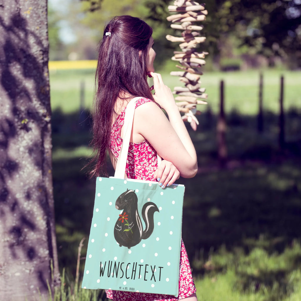 Personalized Shopping Bag skunk flower Skunk, daydreamer, wild animal, predator, dreams, dreamy, stinker, stink, skunk