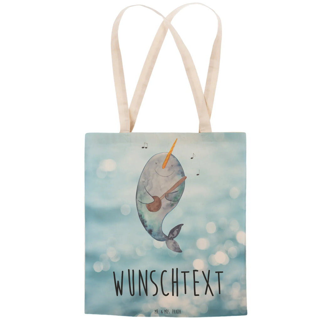 Personalizowana torba na zakupy narwal Gitara Zwierzeta morskie, Morze, Wakacje