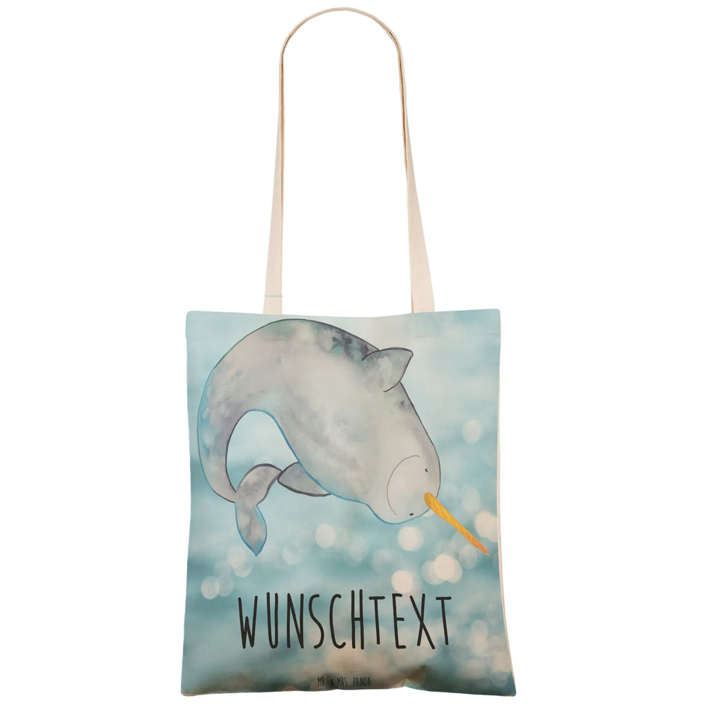 Personalized Shopping Bag Narwhal Seafood, aquatic animals, ocean, sea, fish, shells, corals, reef, whale, narwhal, sea urchin, lobster, platypus, turtle, manatee, crocodile, orca, shrimp, gifts for seafood lovers, water world, underwater animals, underwater world, vacation, deep sea, seafood fans, gift ideas, seafood decoration, seafood posters, cleaning, Narwhal, nursery, housewife, bachelorette, cleaning up