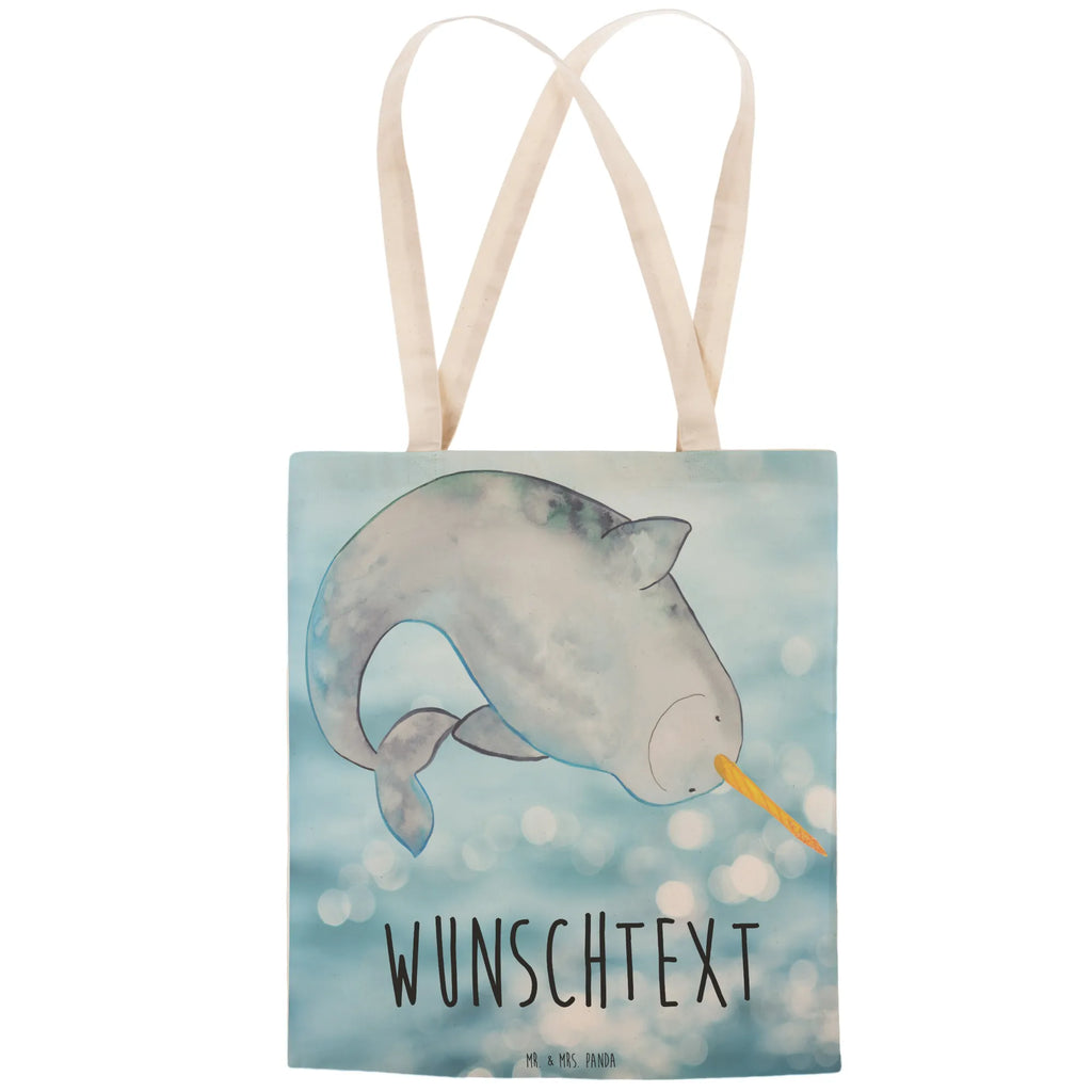 Personalized Shopping Bag Narwhal Seafood, aquatic animals, ocean, sea, fish, shells, corals, reef, whale, narwhal, sea urchin, lobster, platypus, turtle, manatee, crocodile, orca, shrimp, gifts for seafood lovers, water world, underwater animals, underwater world, vacation, deep sea, seafood fans, gift ideas, seafood decoration, seafood posters, cleaning, Narwhal, nursery, housewife, bachelorette, cleaning up