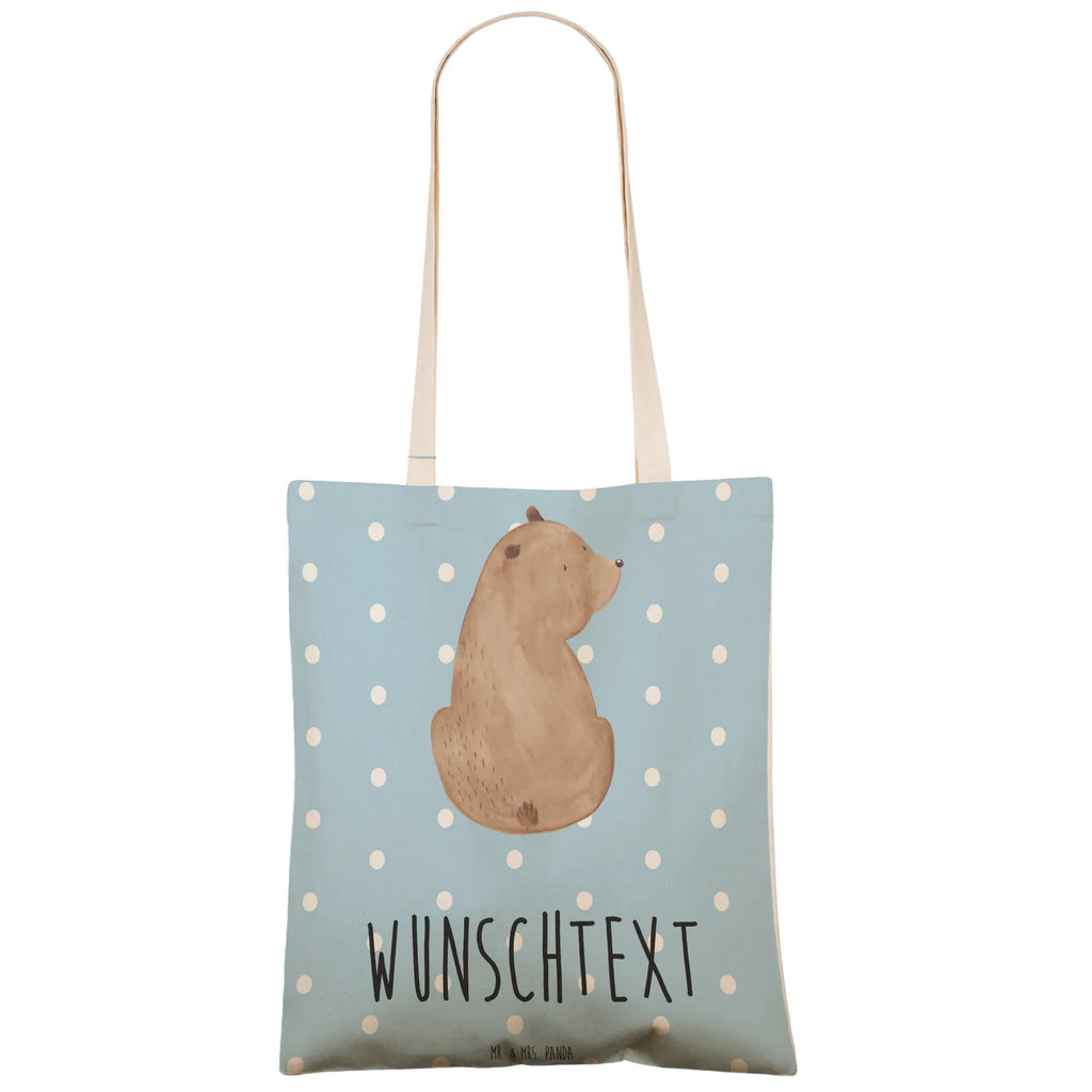 Personalizowana torba na zakupy niedźwiedź spojrzenie przez ramię Niedźwiedź, Miś, Pluszowy miś