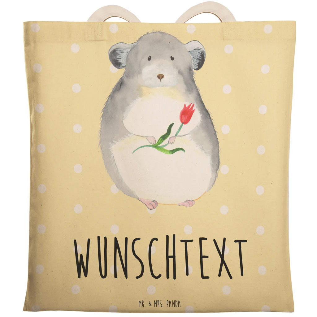 Personalized Shopping Bag chinchilla flower small animals, cute, funny, cute animal motives, hand drawn, small world, funny sayings, good mood, happy, gifts, gift ideas, special gifts, animal lover, card, heartache, happiness, chinchillas, office life, chaos, office, being sad, grief, depression, chinchilla