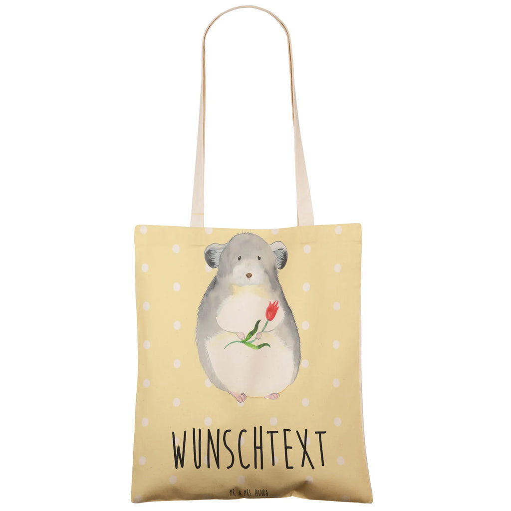 Personalized Shopping Bag chinchilla flower small animals, cute, funny, cute animal motives, hand drawn, small world, funny sayings, good mood, happy, gifts, gift ideas, special gifts, animal lover, card, heartache, happiness, chinchillas, office life, chaos, office, being sad, grief, depression, chinchilla