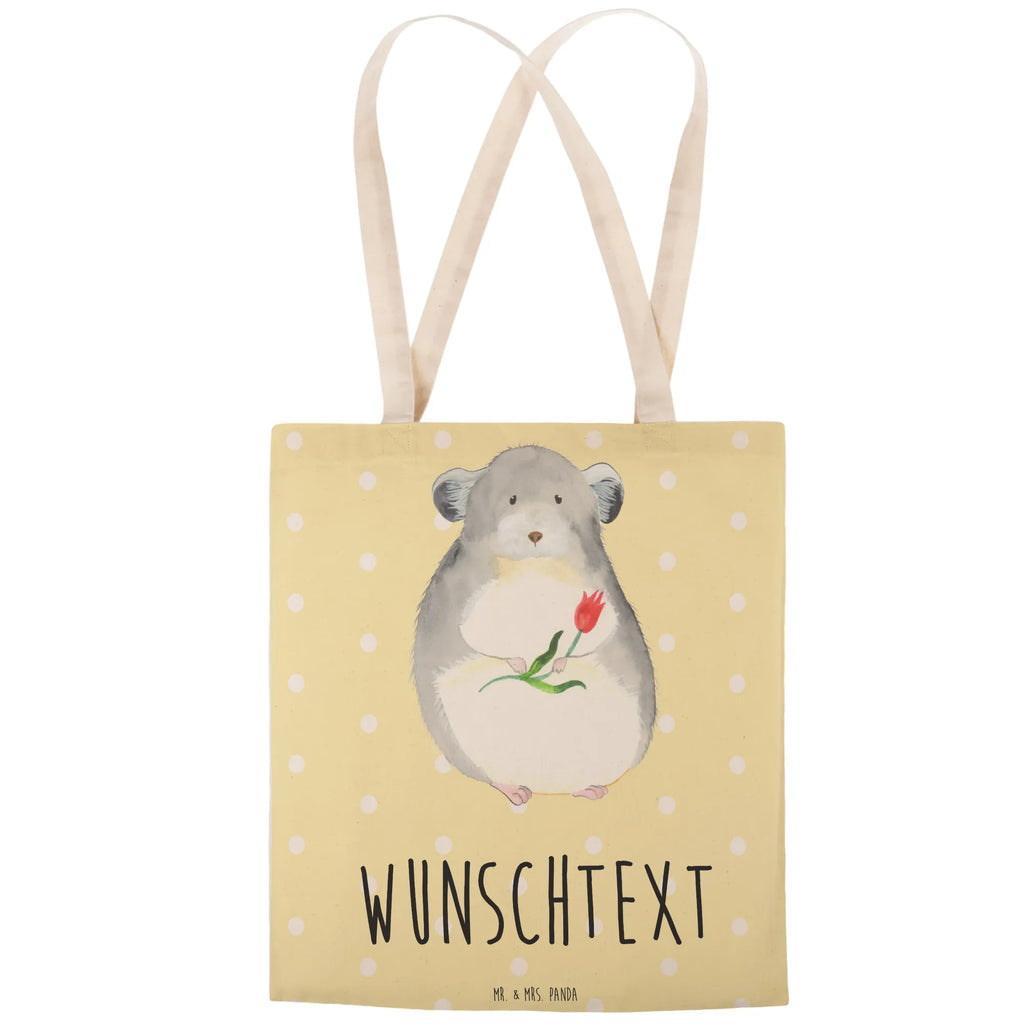 Personalized Shopping Bag chinchilla flower small animals, cute, funny, cute animal motives, hand drawn, small world, funny sayings, good mood, happy, gifts, gift ideas, special gifts, animal lover, card, heartache, happiness, chinchillas, office life, chaos, office, being sad, grief, depression, chinchilla