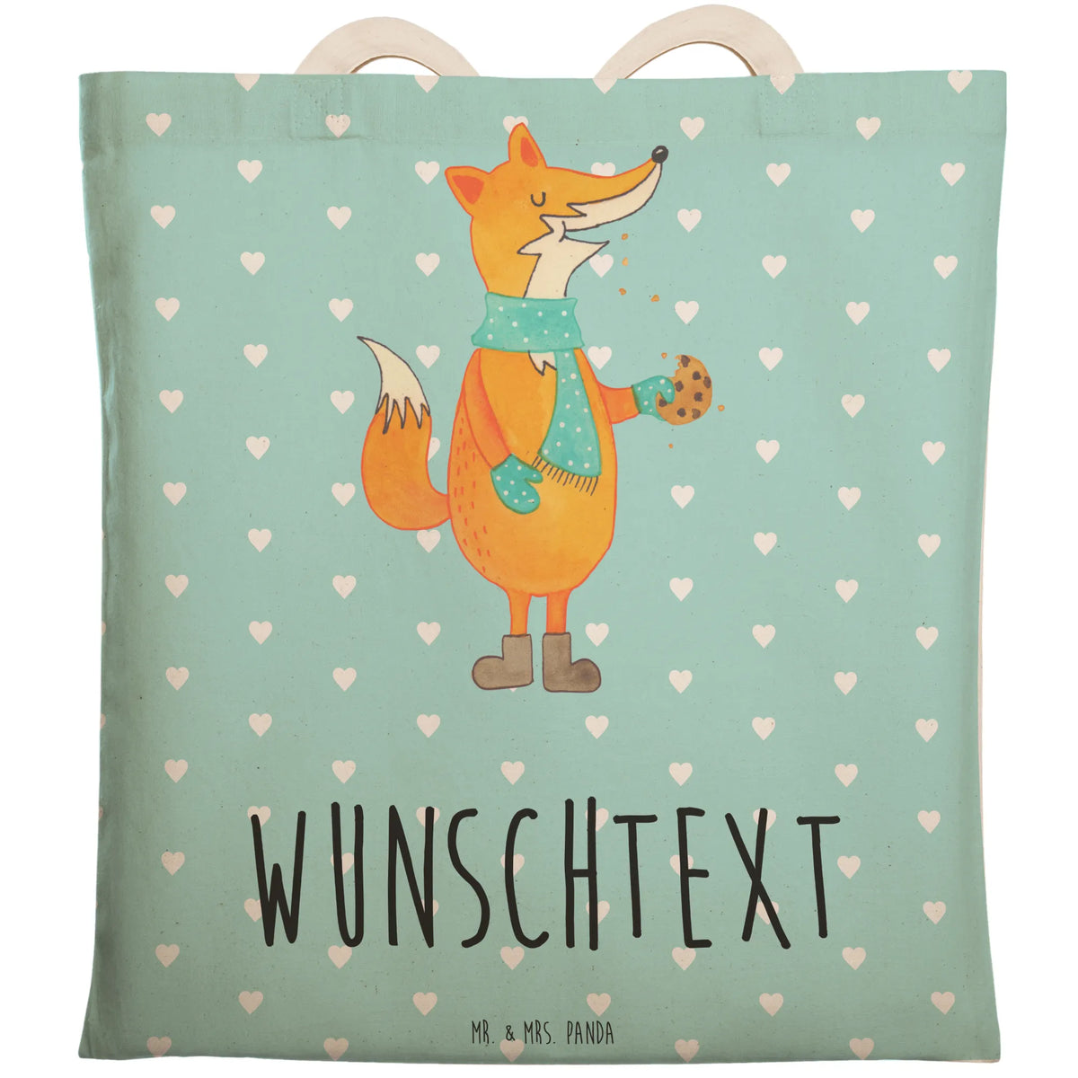 Personalized Shopping Bag Fox biscuit animal lover, foxes, forest wildlife, clever as a fox, christmas present, baking saying, kitchen decoration, cookies, christmas time