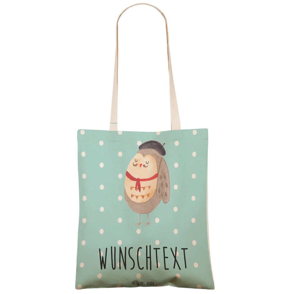 Personalized Shopping Bag Owl France owl, forest animal, bird, nocturnal, gift ideas, birthday present, illustrated, funny, romantic gift, owl decor, Say French, Say beautiful, France, hibou, Owl decoration, Owl, Life is beautiful, Owls, La vie est belle