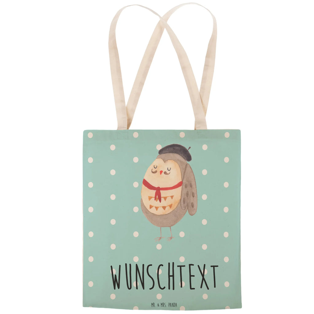 Personalized Shopping Bag Owl France owl, forest animal, bird, nocturnal, gift ideas, birthday present, illustrated, funny, romantic gift, owl decor, Say French, Say beautiful, France, hibou, Owl decoration, Owl, Life is beautiful, Owls, La vie est belle