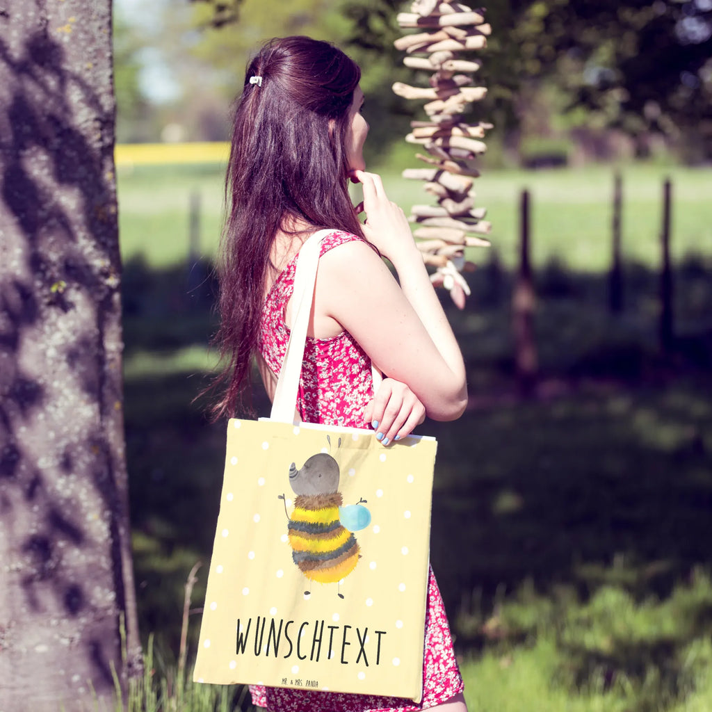 Personalized Shopping Bag bumblebee fluffy small animals, cute, funny, cute animal motives, hand drawn, small world, funny sayings, good mood, happy, gifts, gift ideas, special gifts, animal lover, card, Bee, Flower, Fluffy, Nature, Bumblebee