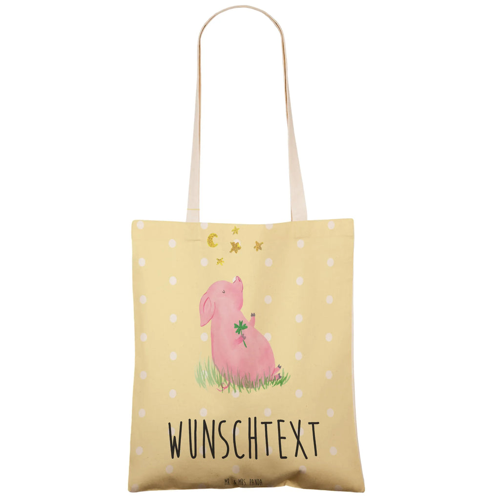 Personalizowana torba na zakupy świnia Szczęście Motywy zwierzęce, dobra energia, zabawne powiedzonka, zwierzęta