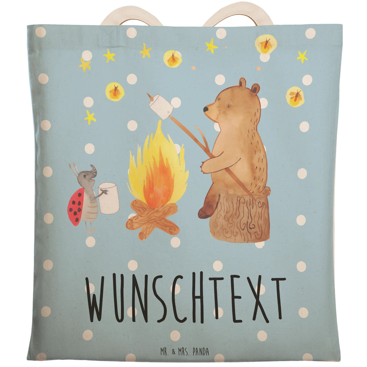 Personalized Shopping Bag Bear & Ladybird campfire bear, teddy, teddy bear, cuddly toy, Campfire