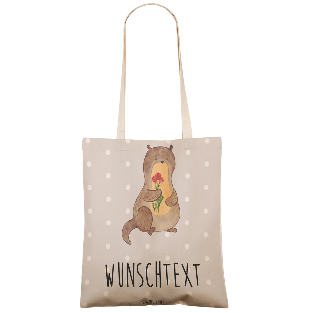 Personalizowana torba na zakupy wydra bukiet kwiatów Kuna, wydra, morska wydra