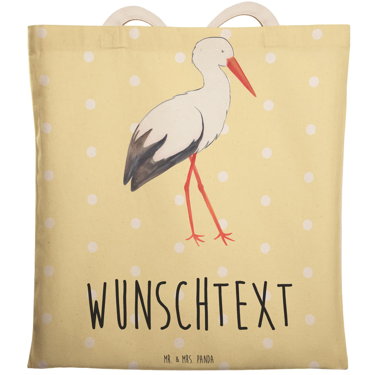 Personalized Shopping Bag Stork small animals, cute, funny, cute animal motives, hand drawn, small world, funny sayings, good mood, happy, gifts, gift ideas, special gifts, animal lover, card, pregnant, pregnancy, baby bump, mother, stork, baby, birth, mothers, becoming a mother