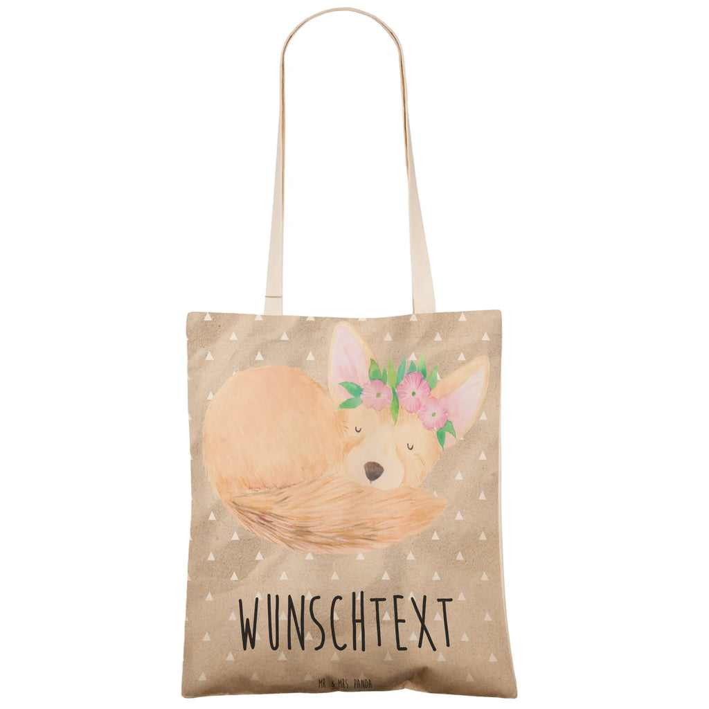 Personalized Shopping Bag desert fox Flower Africa, happy, flowers, wreath of flowers, desert fox, desert