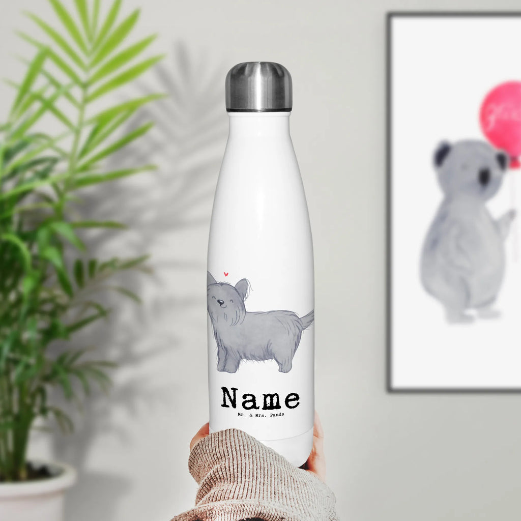 Personalised insulated bottle Skye Terrier Lifesaver Dog, dog breed, purebred dog, dog owner, gift, animal lover, giving, puppy