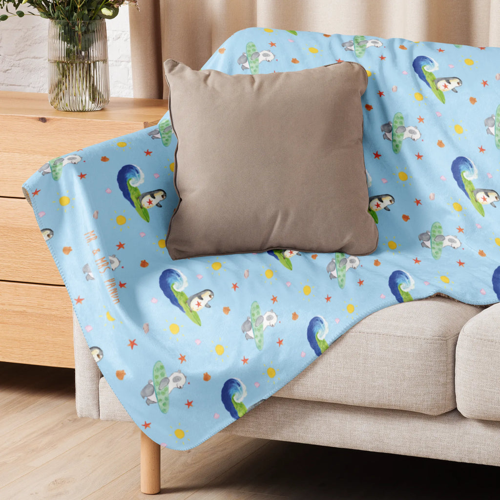 Sherpa Kuscheldecke Pinguin Surfer Muster Pinguin, Portugal, Urlaub, Hawaii, Wellen, surfen, Surfer, Wellen reiten, Pinguine