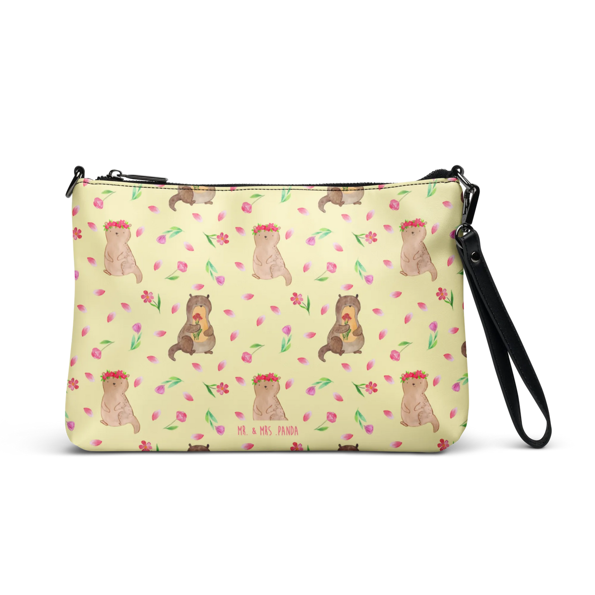 Handtasche Otter Blumenstrauß Muster Crossover-Tasche, Kleine Umhängetasche, Clutch, Pochette, Abendtasche, Handtasche, reißverschlusstasche, Schultergurt-Tasche, Handtasche Damen, Umhängetasche Damen, Damen Umhängetasche, Damenhandtasche, Umhängetasche, kleine tasche, Handgelenktasche, Kleine Handtasche, Frauentasche, Schultertasche, Crossbody Bag, Damentasche, Tasche, Otter, Fischotter, Seeotter, Otter Seeotter See Otter