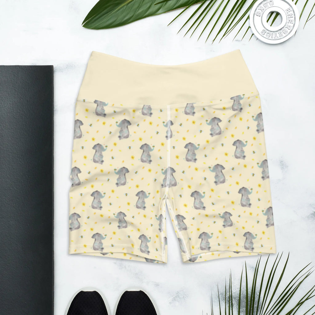 Yoga Shorts Elefant Biene Muster Yoga Shorts Damen, Yogabekleidung, Sportshorts, Yogashorts, Yoga Shorts, Sportbekleidung, Sportshorts Damen, Sporthose, Fitnesshose, Tiere, Gute Laune, Tiermotive, Lustige Sprüche, Heiratsantrag, Biene, Jahrestag, Hochzeitsgeschenk, Liebesbeweis, Liebesgeschenk, Liebesspruch, Elefant, Liebe