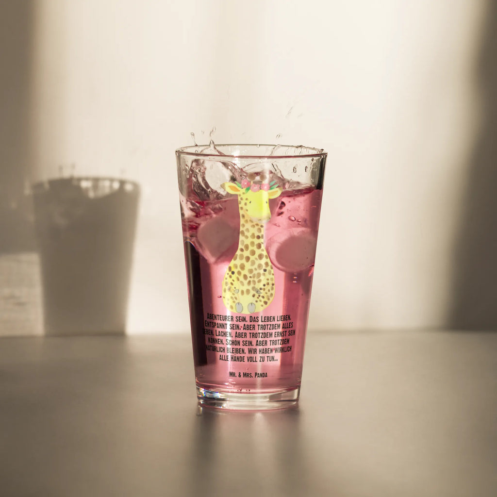 Szklanka do picia premium żyrafa Wieniec kwiatów Afryka, dzikie zwierzęta