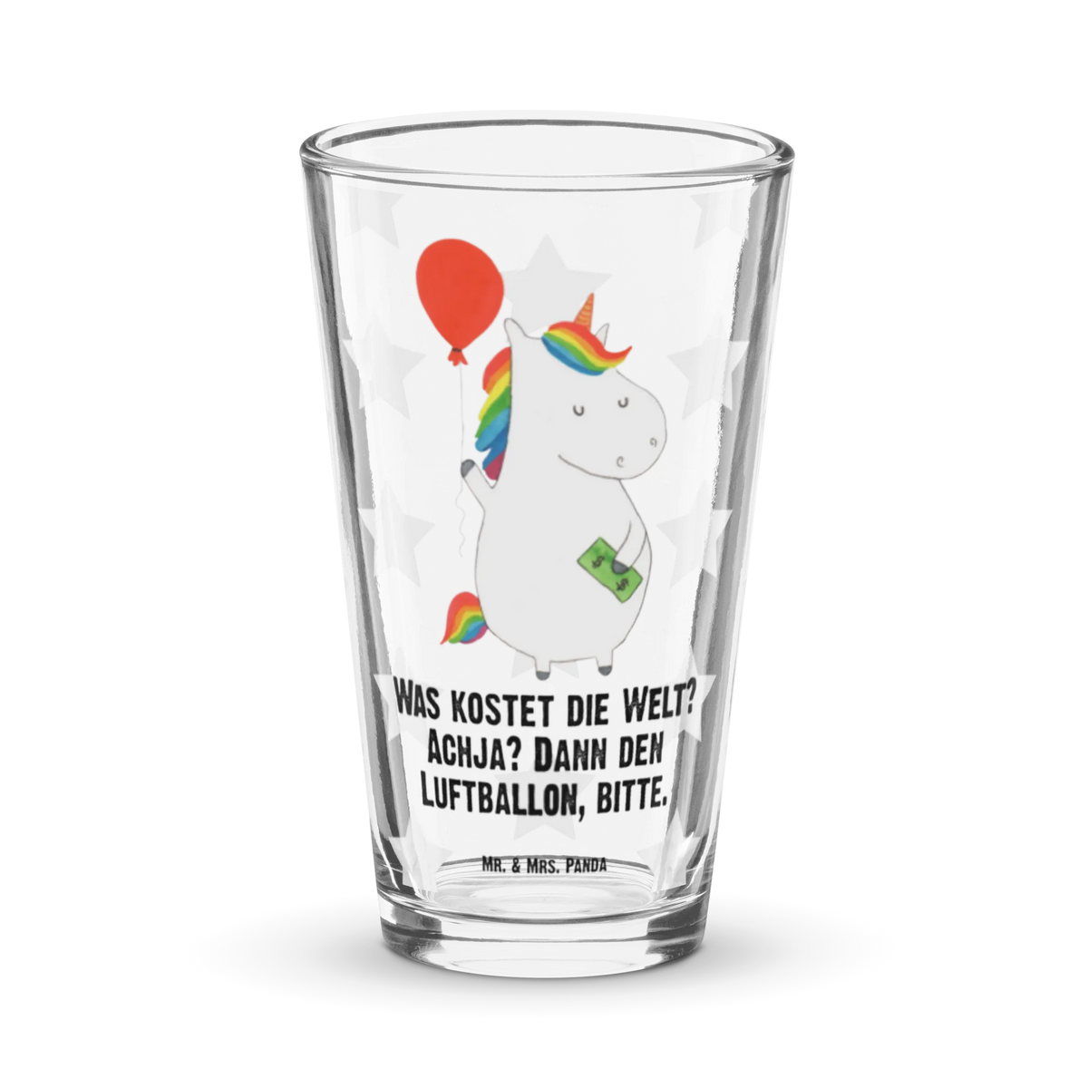 Premium drinking glass unicorn balloon balloon, gift, fun, saying, joy, money, girlfriend, lifelong