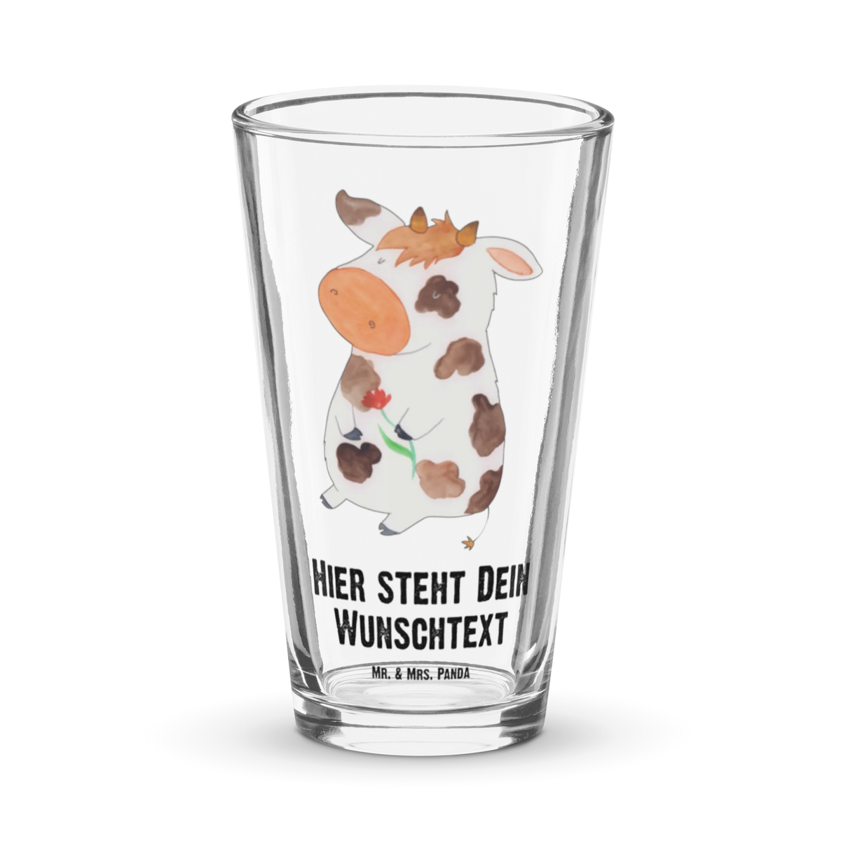 Personalized Drinking Glass Cow