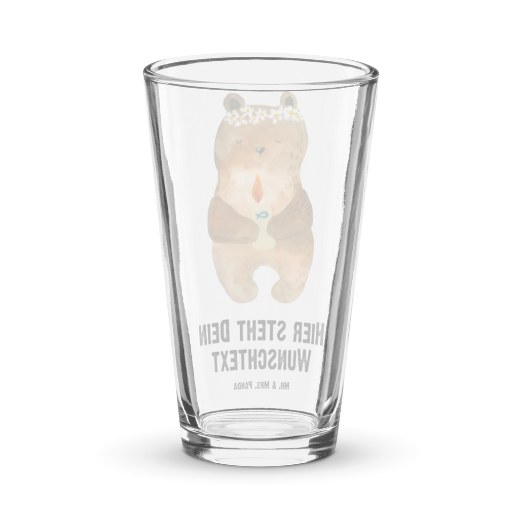 Personalized Drinking Glass bear communion bear, teddy, teddy bear, cuddly toy, communion, catholic, baptismal candle, God's blessing