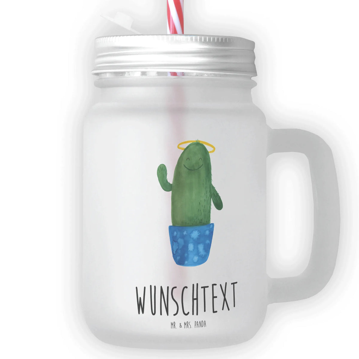 Personalised mason jar drinking glass cactus Holy cactus, cactuses, plants, cactus plant, small green cactus, cheeky, sister, parents, girlfriend, brother, family, sisters, halo, funny, child