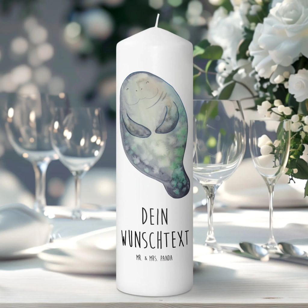 Personalised candle manatee happy Seafood, aquatic animals, ocean, sea, fish, shells, corals, reef, whale, narwhal, sea urchin, lobster, platypus, turtle, manatee, crocodile, orca, shrimp, gifts for seafood lovers, water world, underwater animals, underwater world, vacation, deep sea, seafood fans, gift ideas, seafood decoration, seafood posters, New beginning, Lovesickness, Respect, Carefulness, Girlfriend, Satisfaction, Manatee, Self-love, Manatees, New start