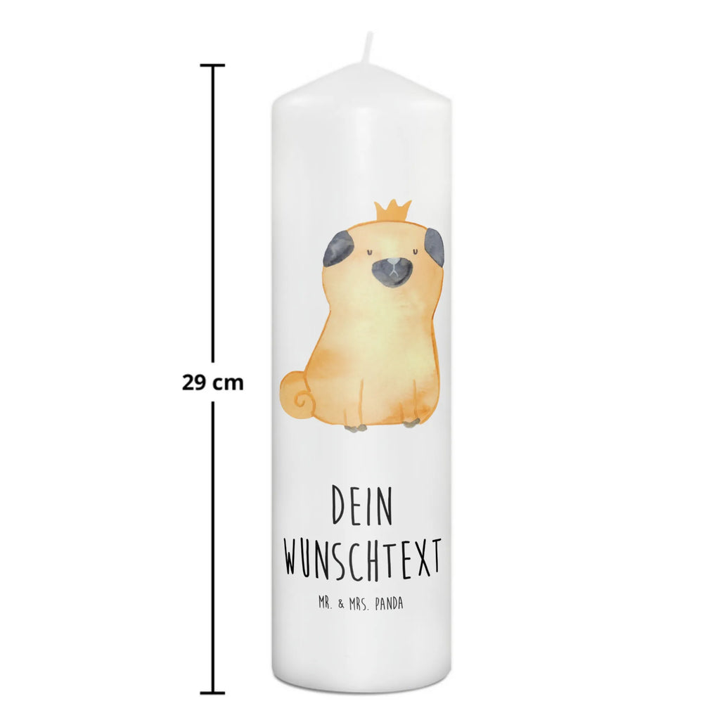 Personalizowana świeca mops korona Pies, motyw psa, zwierzę domowe, rasa psa, miłośnik zwierząt, właściciel psa, powiedzenia