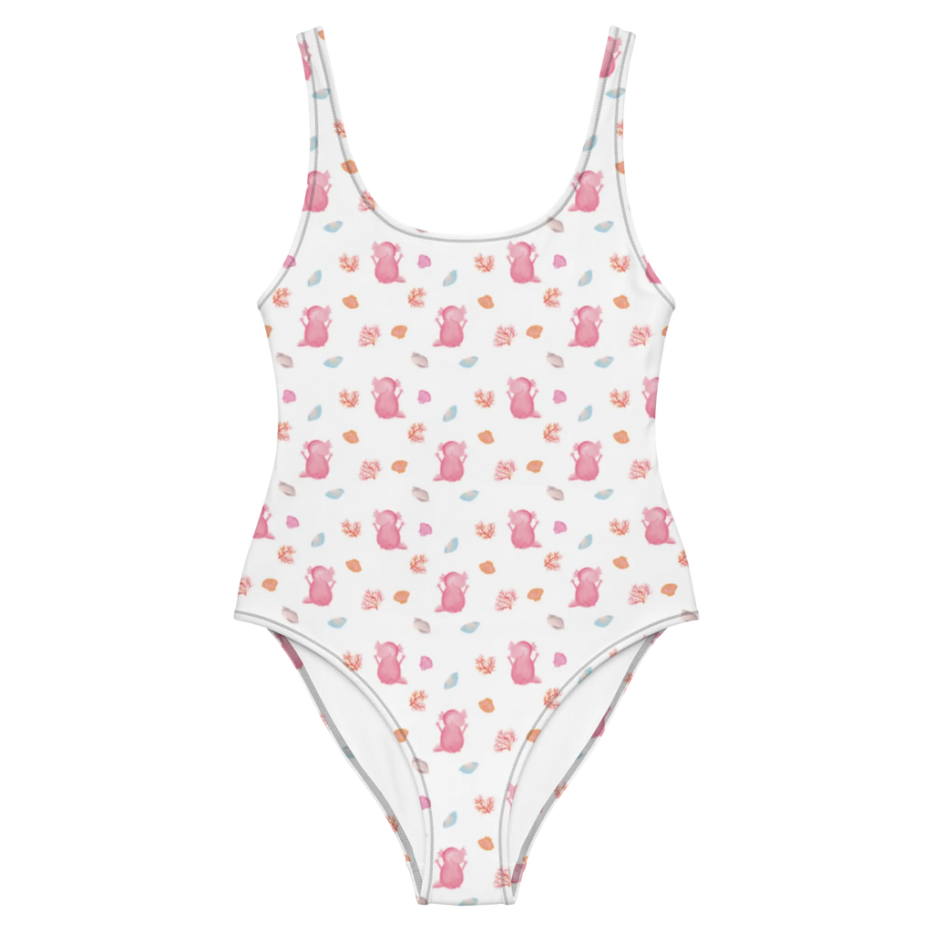 Badeanzug Axolotl Hurra Muster Badebekleidung, Rückenfreier Badeanzug, Badeanzug, Luxus-Bademode, Swimsuit, Bademode, Molch, Axolotl, Fröhlich, Zufriedenheit, Motivation, Lurch, Lurche, Axolot, Freude, Schwanzlurch, Spaß