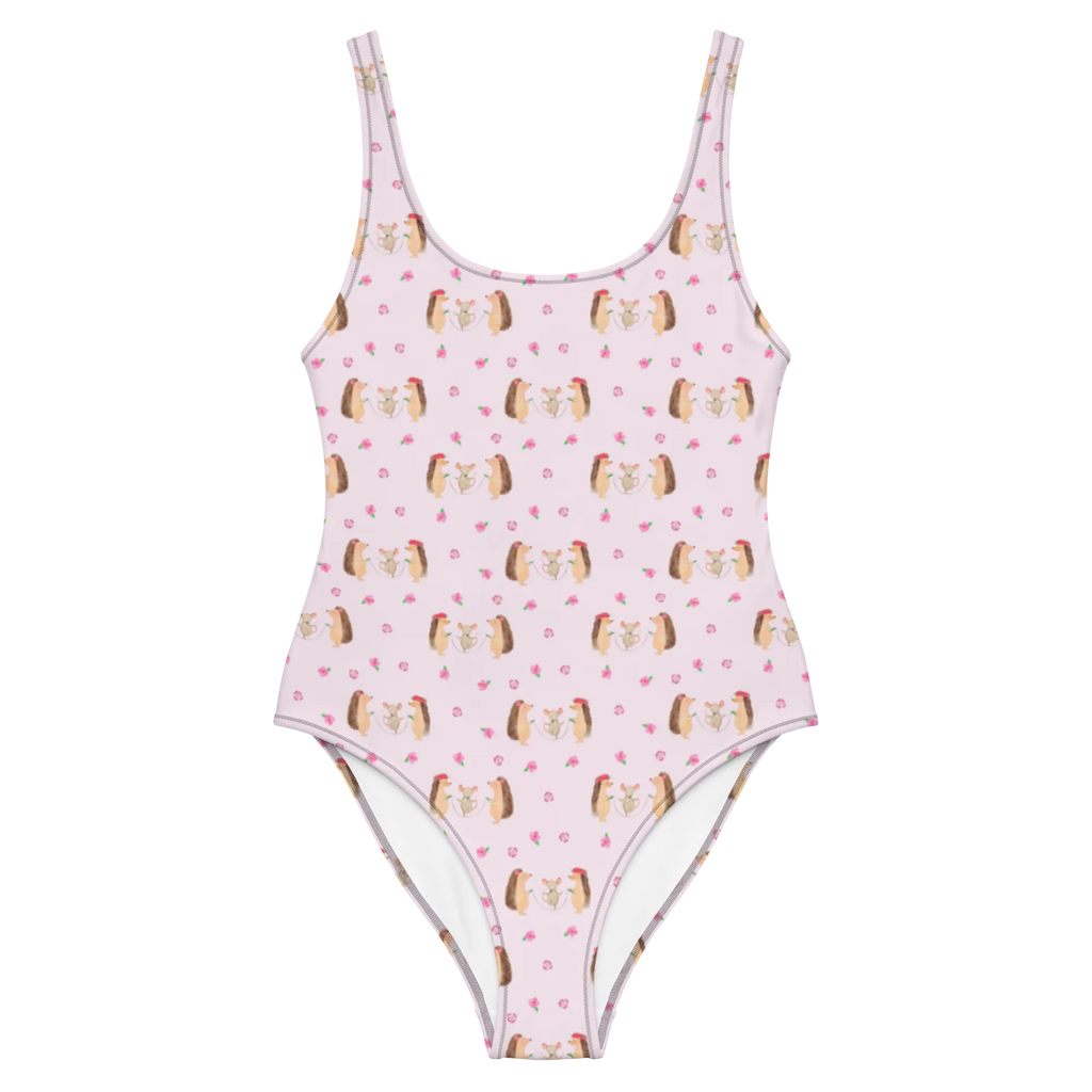 Swimsuit Hedgehog skipping small animals, cute, funny, cute animal motives, hand drawn, small world, funny sayings, good mood, happy, gifts, gift ideas, special gifts, animal lover, card, rope skipping, mouse, children, hedgehog, kindergarten