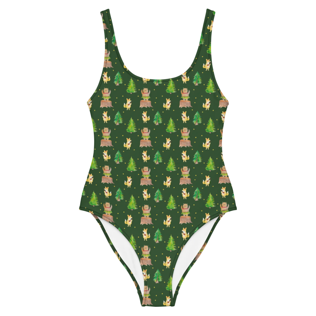 Swimsuit forest animals Aloha Luxus-Bademode, Bademode, Rückenfreier Badeanzug, Badebekleidung, Badeanzug, Swimsuit, Tiere, Tiermotive, Lustige Sprüche, Gute Laune, Aloha, Leben, Wald, Bär, Igel, Lachen, Waldtiere, Musik, Tanzen, Hase
