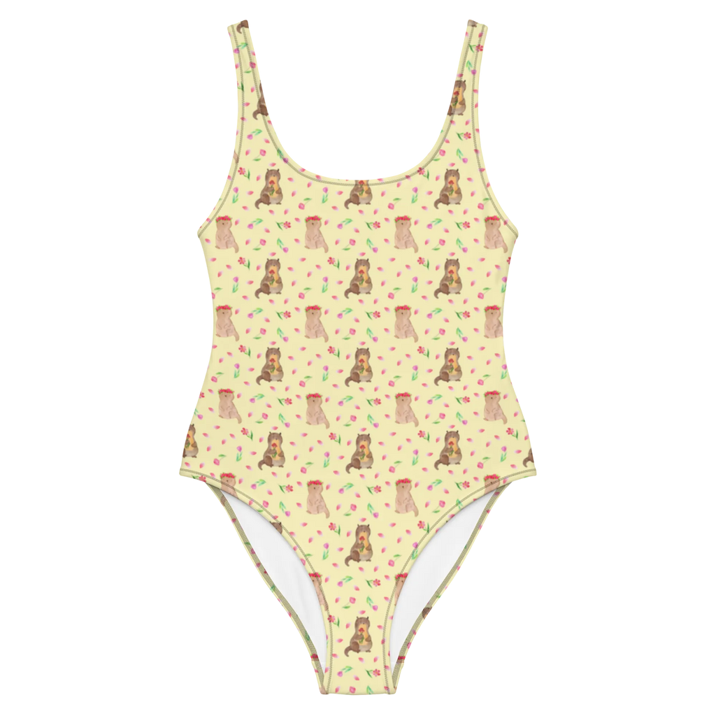 Swimsuit otter Bunch of flowers Luxus-Bademode, Bademode, Badeanzug, Swimsuit, Badebekleidung, Rückenfreier Badeanzug, Fischotter, Seeotter, Otter, Otter Seeotter See Otter