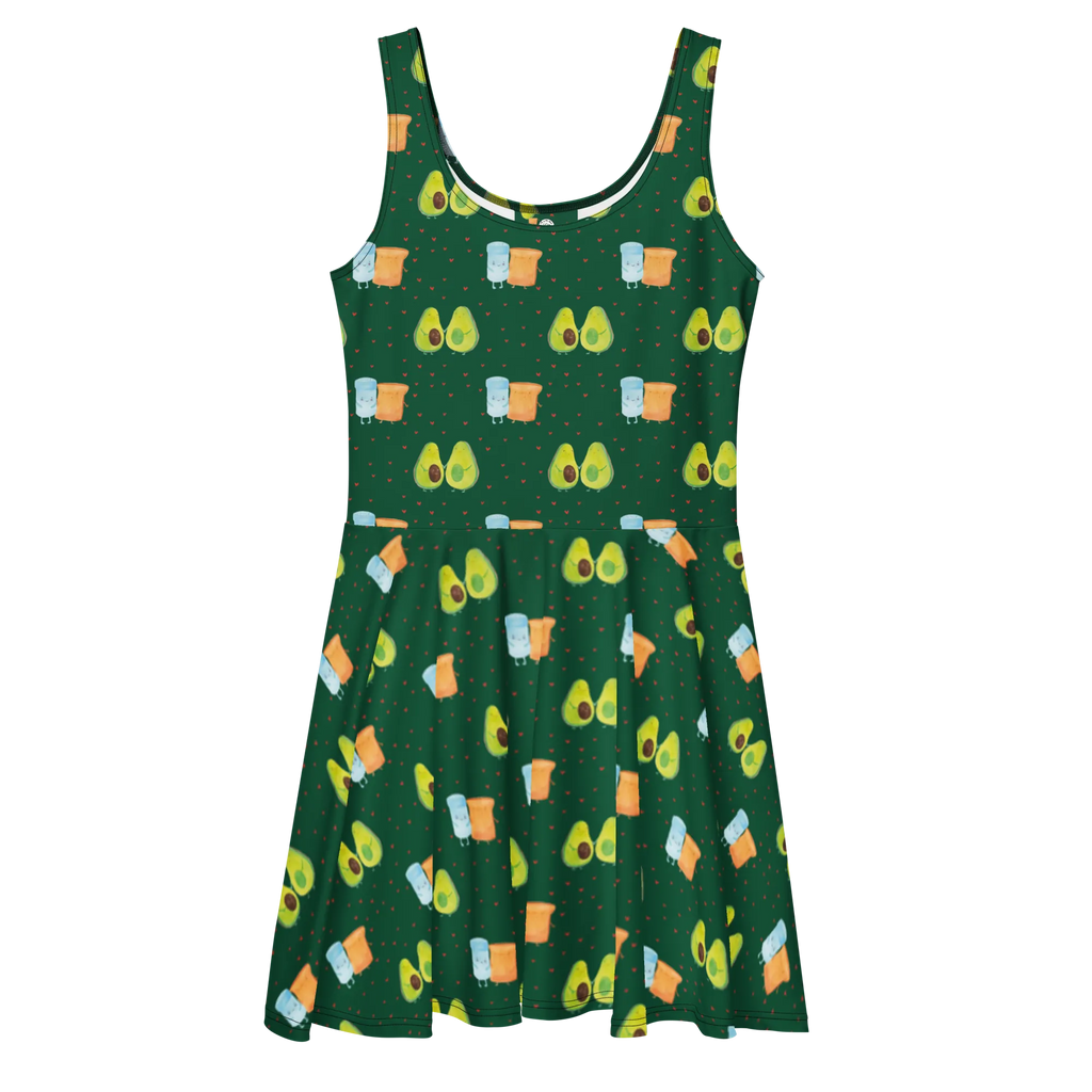 Sommerkleid Avocado Pärchen Muster Sommerkleid, Kleid, Skaterkleid, Vegan, Gesund, Veggie, Avocado, Avocados, Kinder, Babyshower, Familie, Avocuddle, Liebe, Geburt, Schwangerschaft, Hochzeit, Babyparty