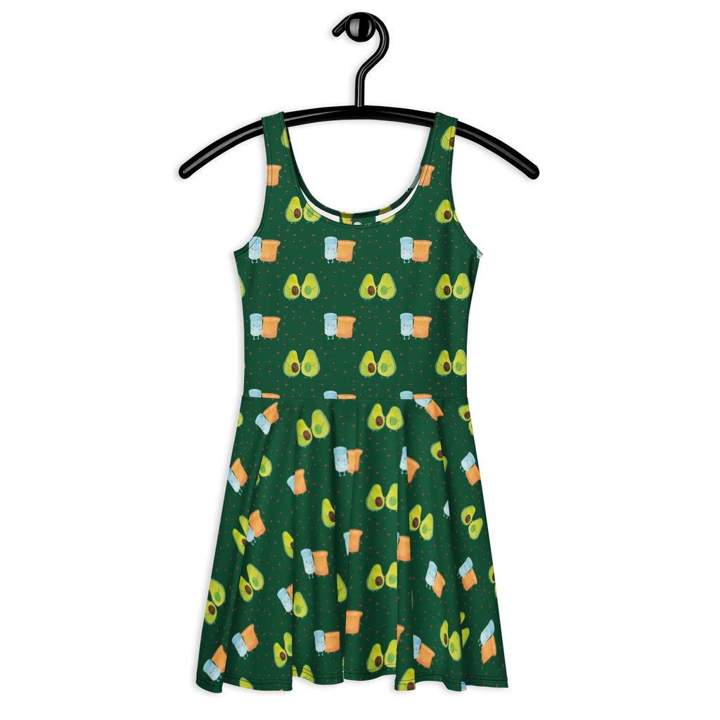 Sommerkleid Avocado Pärchen Muster Sommerkleid, Kleid, Skaterkleid, Vegan, Gesund, Veggie, Avocado, Avocados, Kinder, Babyshower, Familie, Avocuddle, Liebe, Geburt, Schwangerschaft, Hochzeit, Babyparty