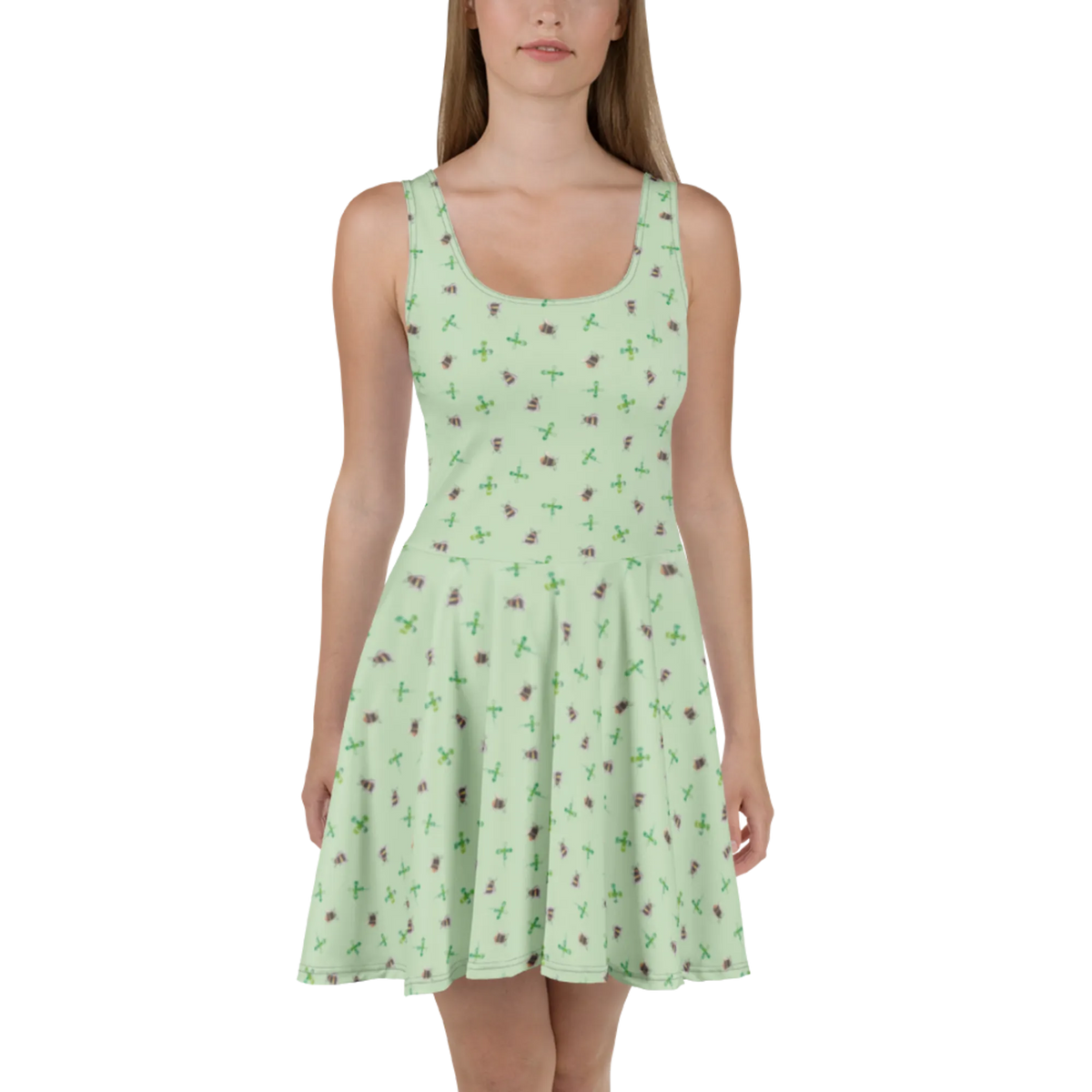 Summer dress bumblebees shamrock Swingkleid, Freizeitkleid, Damen-Sommerkleid, Kleid, Kurzes Kleid, Shirtkleid, Damenkleid, Luftiges Sommerkleid, Stretchkleid, Leichtes Sommerkleid, Minikleid, Ausgestelltes Kleid, Kurzes Sommerkleid, A-Linien-Kleid, Urlaubskleid, Jerseykleid, Skaterkleid, Strandkleid, Sommerkleid, Tiere, Tiermotive, Lustige Sprüche, Gute Laune, Biene Deko, Spruch Fröhlich, glücklich sein, Biene, Hummel, Spruch schön, Spruch Positiv, glücklich Werden