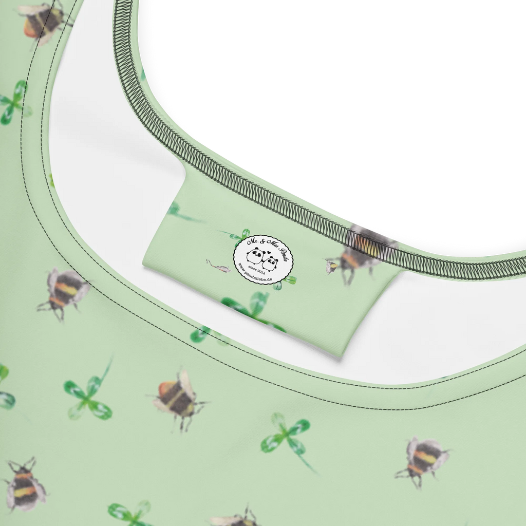 Sommerkleid Hummeln Kleeblatt Muster Skaterkleid, Kleid, Sommerkleid, Tiermotive, Gute Laune, lustige Sprüche, Tiere, glücklich sein, Biene Deko, Biene, Spruch fröhlich, Hummel, glücklich werden, Spruch schön, Spruch positiv