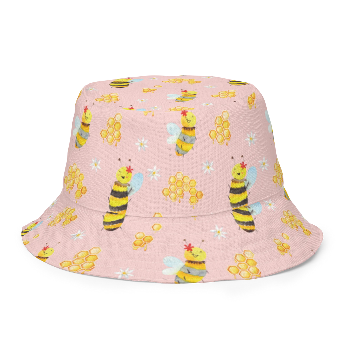 Sonnenhut Biene Happy Muster Wendemütze, Anglermütze, Sommerhut, Trekkinghut, Bucket Hat, Freizeithut, Strandhut, Fischerhut, Outdoorhut, Boonie Hat, Wendecap, Tropenhut, Sonnenkappe, Buschhut, Wendehut, Sonnenschutzhut, Sonnenmütze, Wanderhut, Sonnenhut, Stoffhut, Krempenhut, Schlapphut, Anglerhut, Sommermütze, Fischerkappe, Zweifarbiger Hut, Safarihut, Stoffmütze, Biene, Wespe, Hummel
