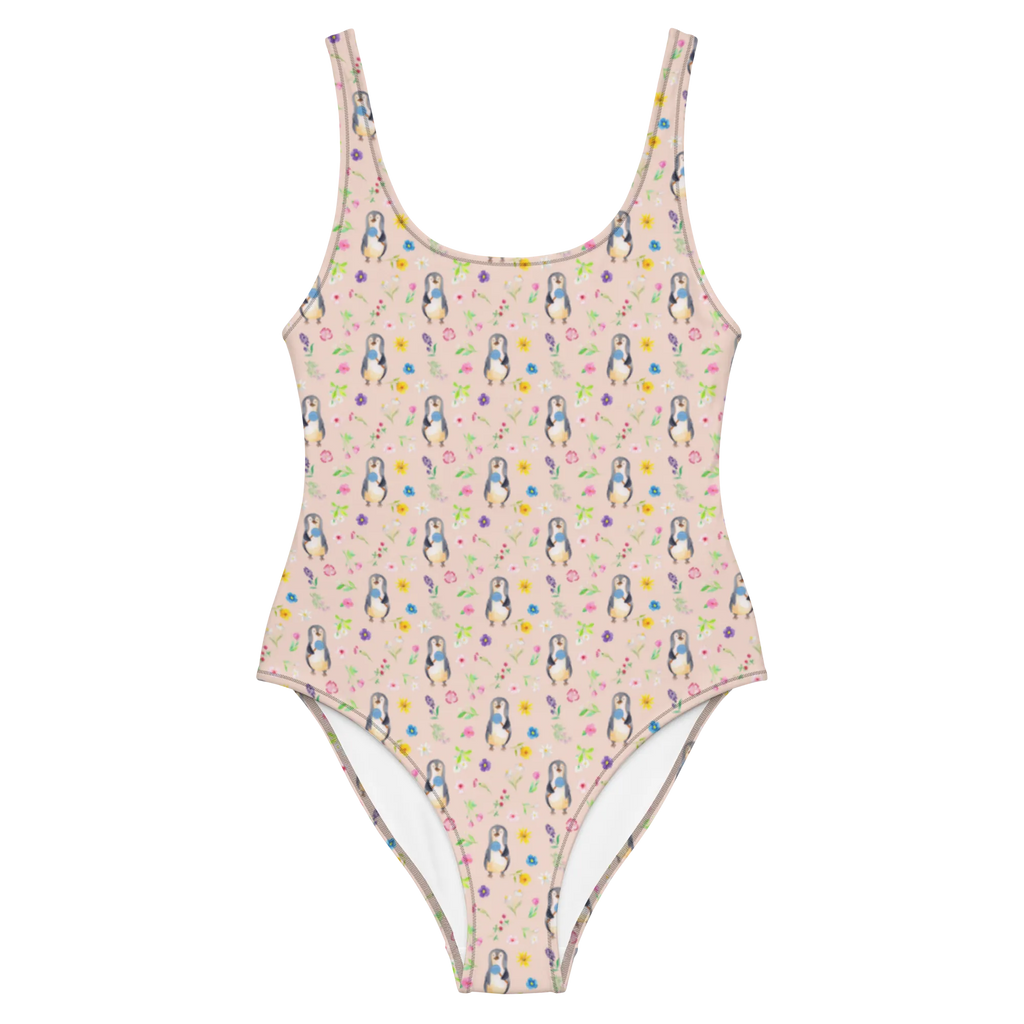Badeanzug Pinguin Lolli Muster Badebekleidung, Luxus-Bademode, Swimsuit, Bademode, Badeanzug, Rückenfreier Badeanzug, Pinguin, Rebell, Pinguine, Rabauke, Spruch, Ganove, Süßigkeiten, Lolli, Blödsinn, Gauner