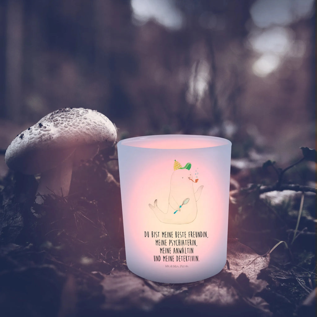 Personalised lantern seal sherlock small animals, cute, funny, cute animal motives, hand drawn, small world, funny sayings, good mood, happy, gifts, gift ideas, special gifts, animal lover, card