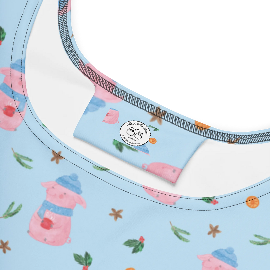 Sukienka letnia Świnka grzane wino Skaterkleid, Kleid, Sommerkleid, Winter, Weihnachten, Weihnachtsdeko, Nikolaus, Advent, Heiligabend, Wintermotiv, Betrunken, Spruch, Weihnachtsmarkt, Glühwein