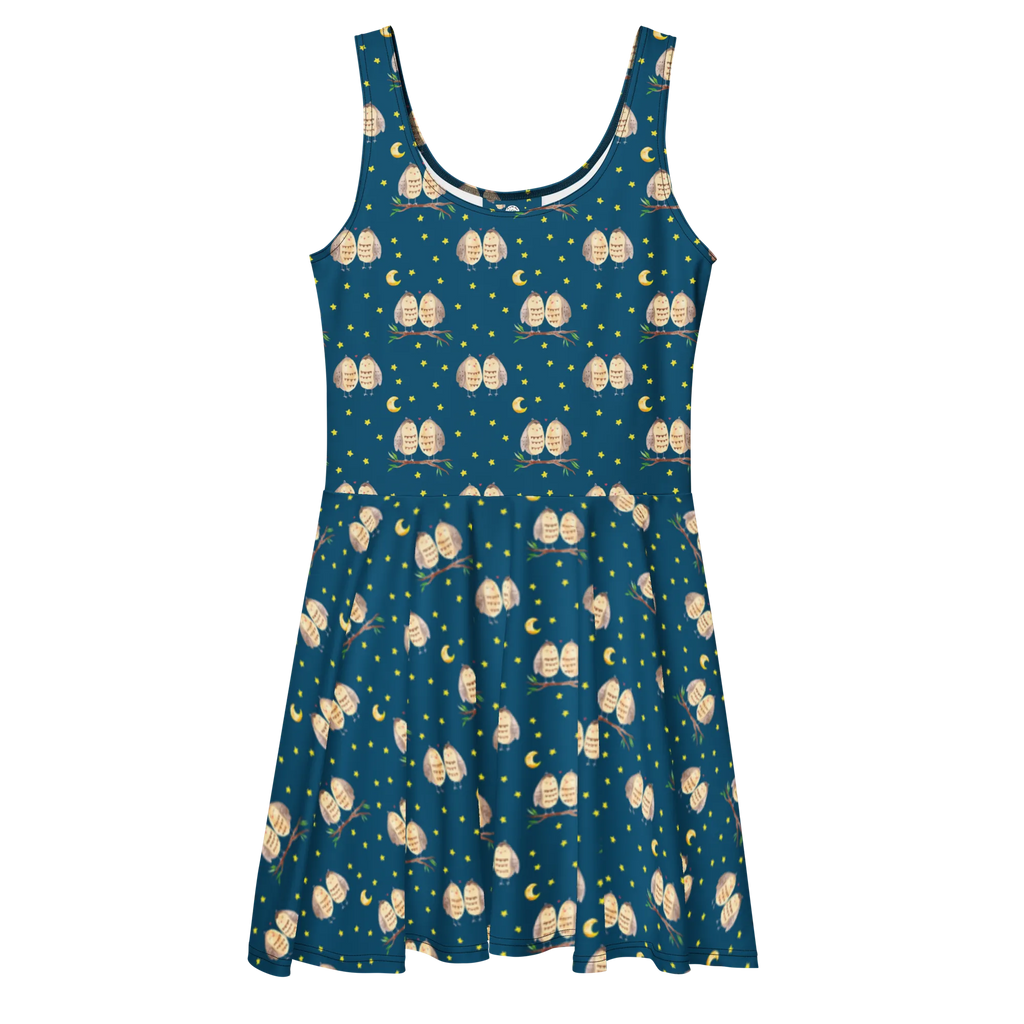 Sommerkleid Eulen Liebe Muster Kleid, Skaterkleid, Sommerkleid, Eule, Liebe, Owl, Hochzeit Spruch, All You Need Is Love, Wortspiel Lustig, Freund, Eule Deko, Liebe Spruch, Freundin Geschenk