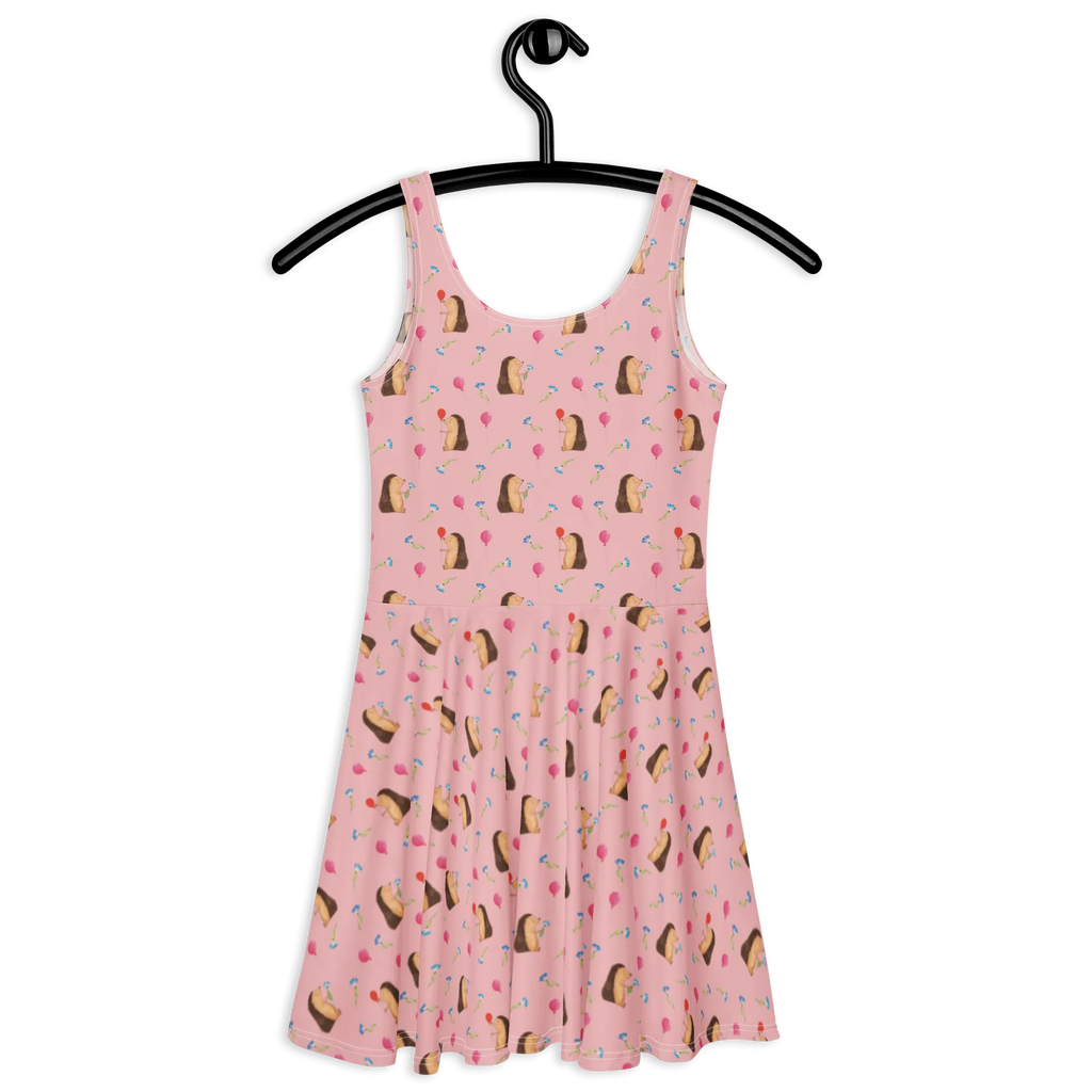Sommerkleid Igel Luftballon Muster Sommerkleid, Skaterkleid, Kleid, Tiermotive, Gute Laune, Lustige Sprüche, Tiere, Igel, Herzlichen Glückwunsch, Happy Birthday, Geburtstag, Glückwunsch, Ballon, Geburtstagskind
