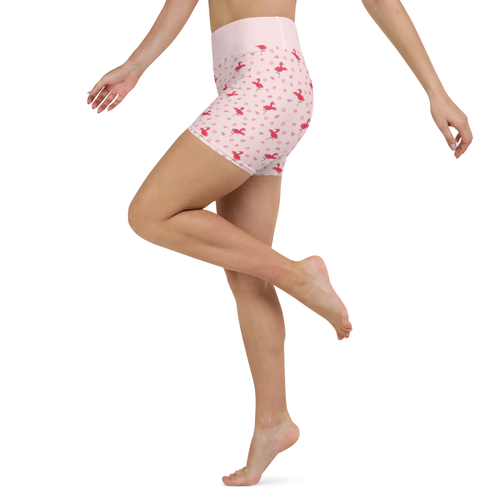Yoga Shorts Flamingo Yoga Muster Yogabekleidung, Yoga Shorts, Yogashorts, Sportshorts Damen, Sportshorts, Sportbekleidung, Fitnesshose, Sporthose, Yoga Shorts Damen, Flamingo, Entspannung, Vogel, Aufregen, Ärger, Achtsamkeit, Yoga, Tiefenentspannung, Namaste, Yoga-Übung