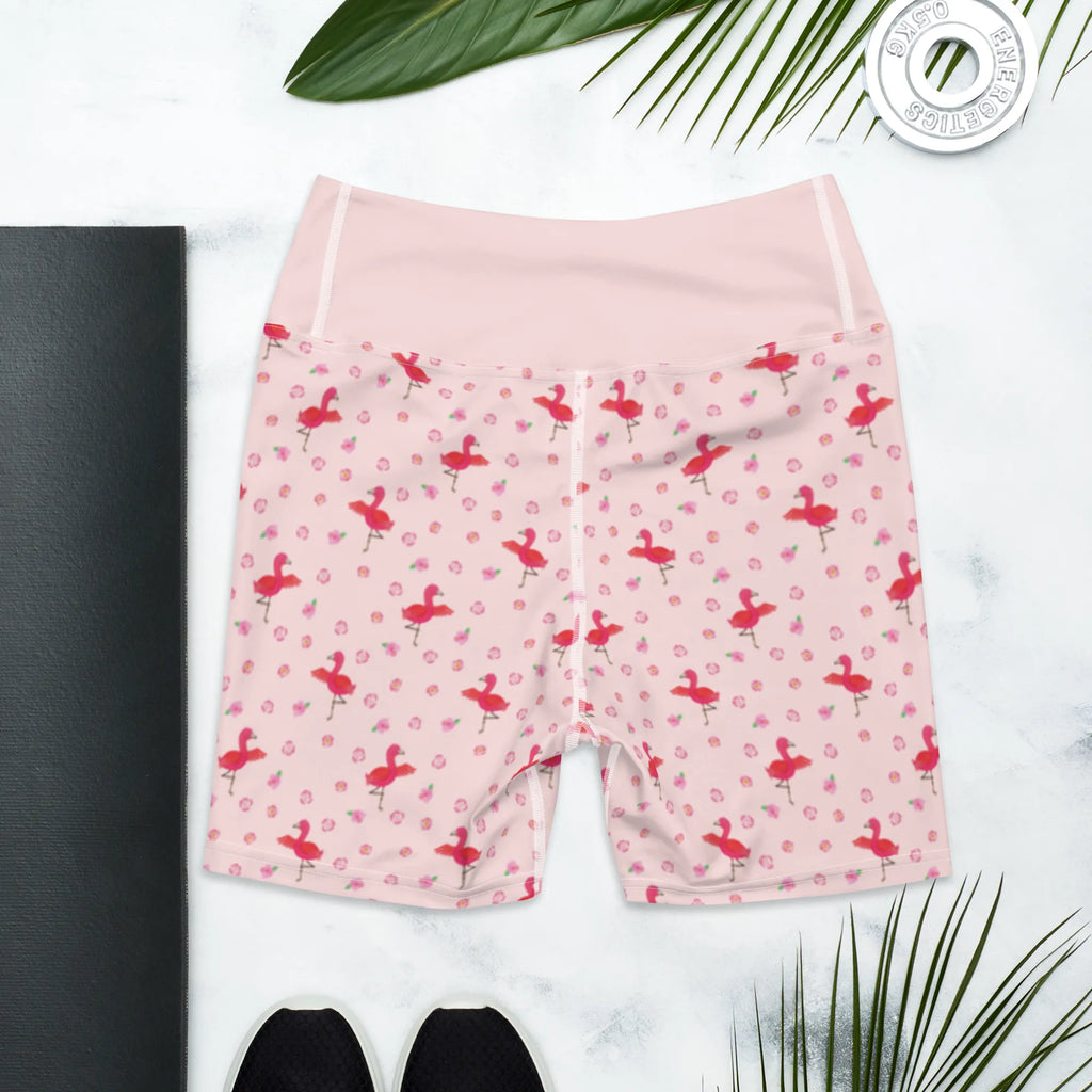 Yoga Shorts Flamingo Yoga Muster Yogabekleidung, Yoga Shorts, Yogashorts, Sportshorts Damen, Sportshorts, Sportbekleidung, Fitnesshose, Sporthose, Yoga Shorts Damen, Flamingo, Entspannung, Vogel, Aufregen, Ärger, Achtsamkeit, Yoga, Tiefenentspannung, Namaste, Yoga-Übung