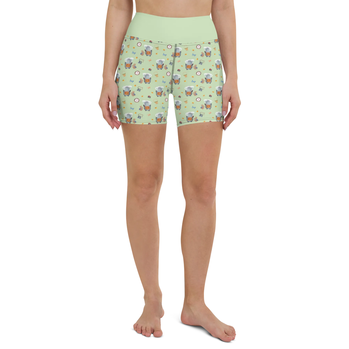 Yoga Shorts Pinguin & Maus Wanderer Muster Yoga Shorts Damen, Sportshorts Damen, Sportbekleidung, Yogabekleidung, Fitnesshose, Sportshorts, Yogashorts, Sporthose, Yoga Shorts, Pinguin, Wandern, Roadtrip, Pinguine, Abenteuer, Wanderlust, Abenteurer, Ausflug