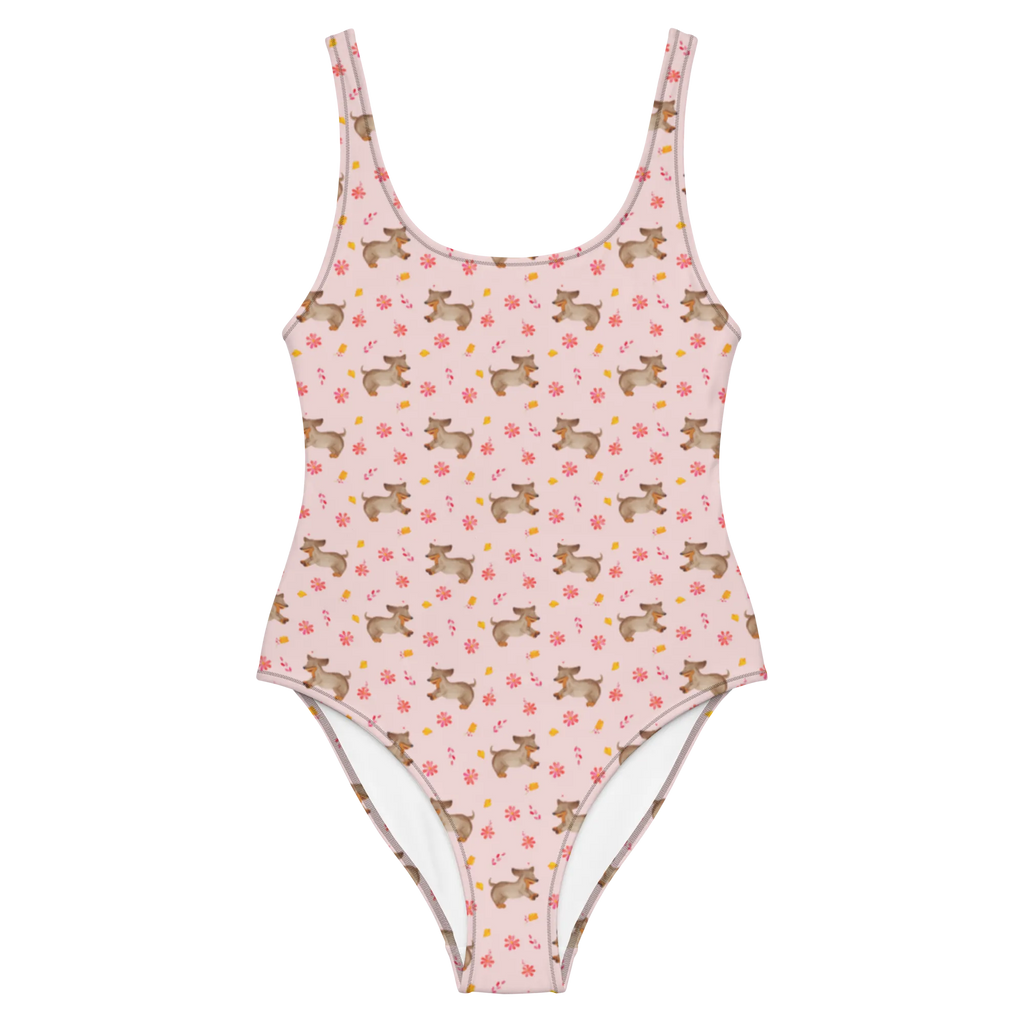 Strój kąpielowy pies Jamnik Bademode, Rückenfreier Badeanzug, Swimsuit, Badebekleidung, Badeanzug, Luxus-Bademode, Hund, Hundemotiv, Haustier, Hunderasse, Tierliebhaber, Hundebesitzer, Sprüche, Dachshund, Dackel, Hunde, happy dog